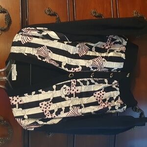 Vtg ST. JOHN Pearls & Bows Knit Carsigan Sweater Sz P